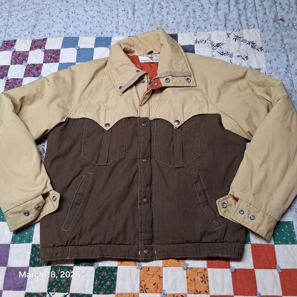 Vintage 70s Field and Stream‎ Gordon Ferguson Western Puffer Jacket Size 42